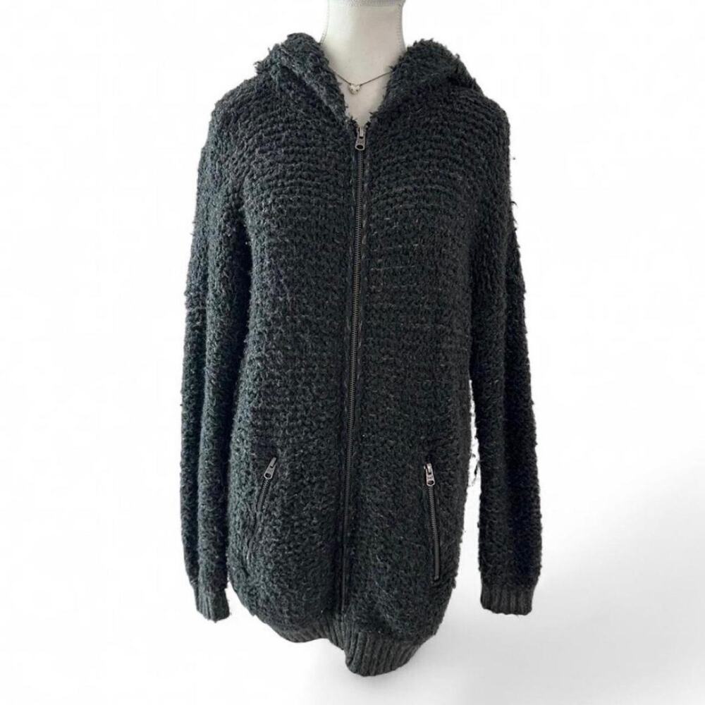 Abercrombie & Fitch Women’s Zip Up Hooded knitted warm jacket size M/L oversized